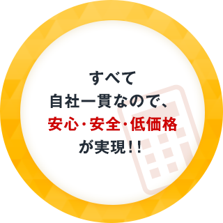 すべて自社一貫なので、安心・安全・低価格が実現！！